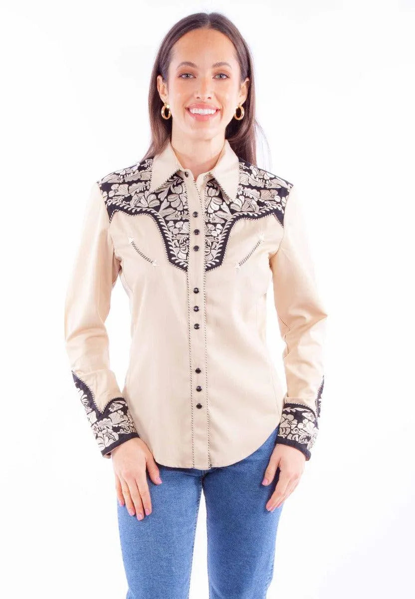 Scully Floral Tooled Embroidery - Women's Western Shirt