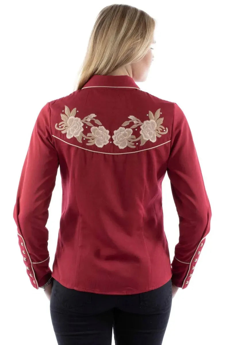 Scully Floral Embroidery with Crystals - Womens Western Shirt