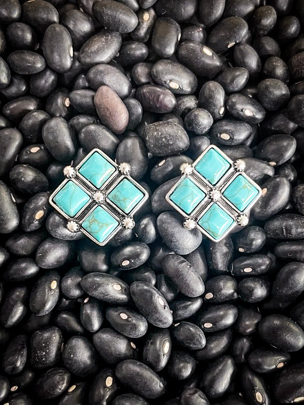 Rio Turquoise Diamonds Stud Fashion Earrings