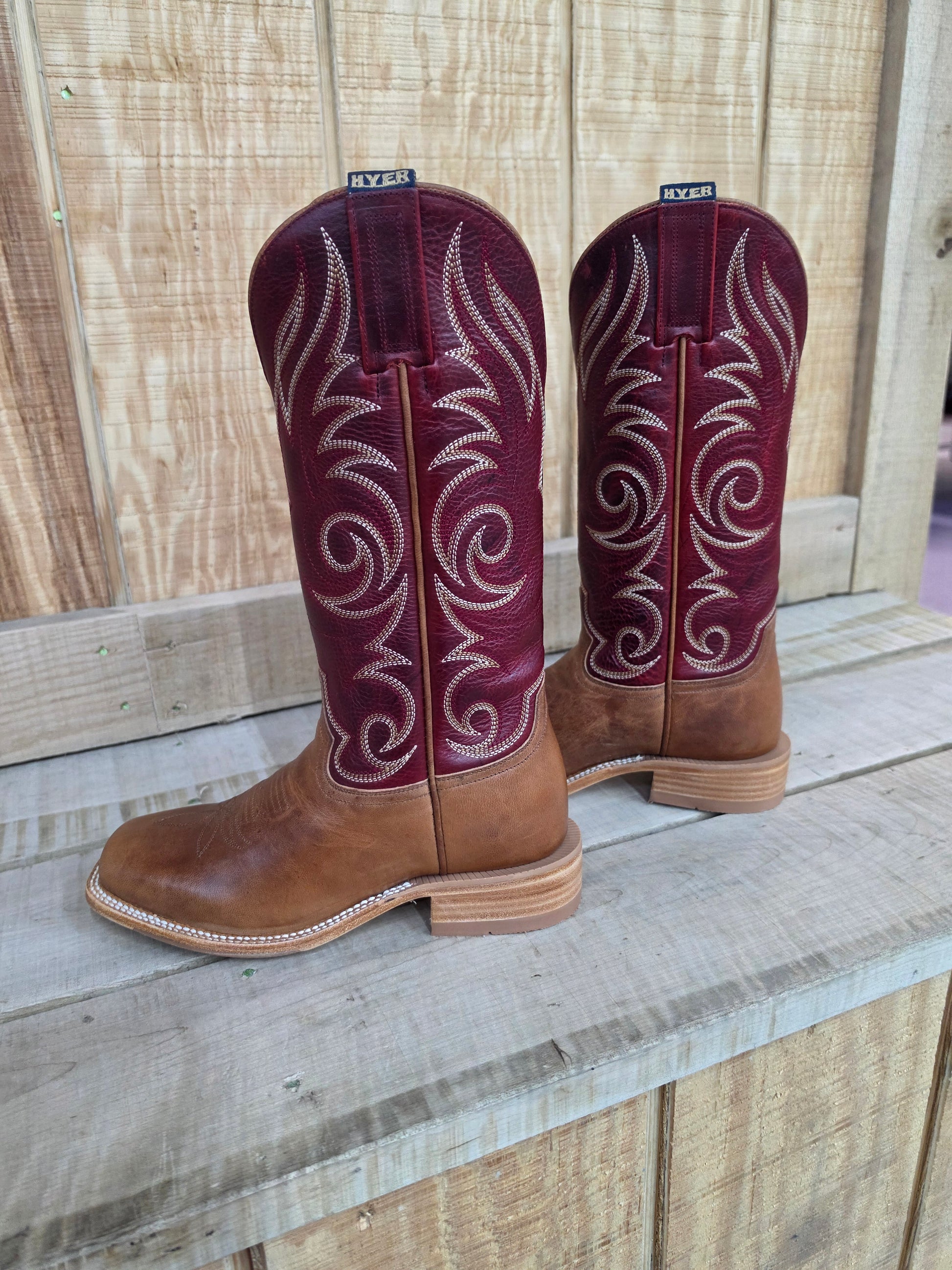 HYER SALINA Womens Western Boot 13 Inch Shaft Cutter Toe Leather Vamp Goat Top by Wild West Outfitters