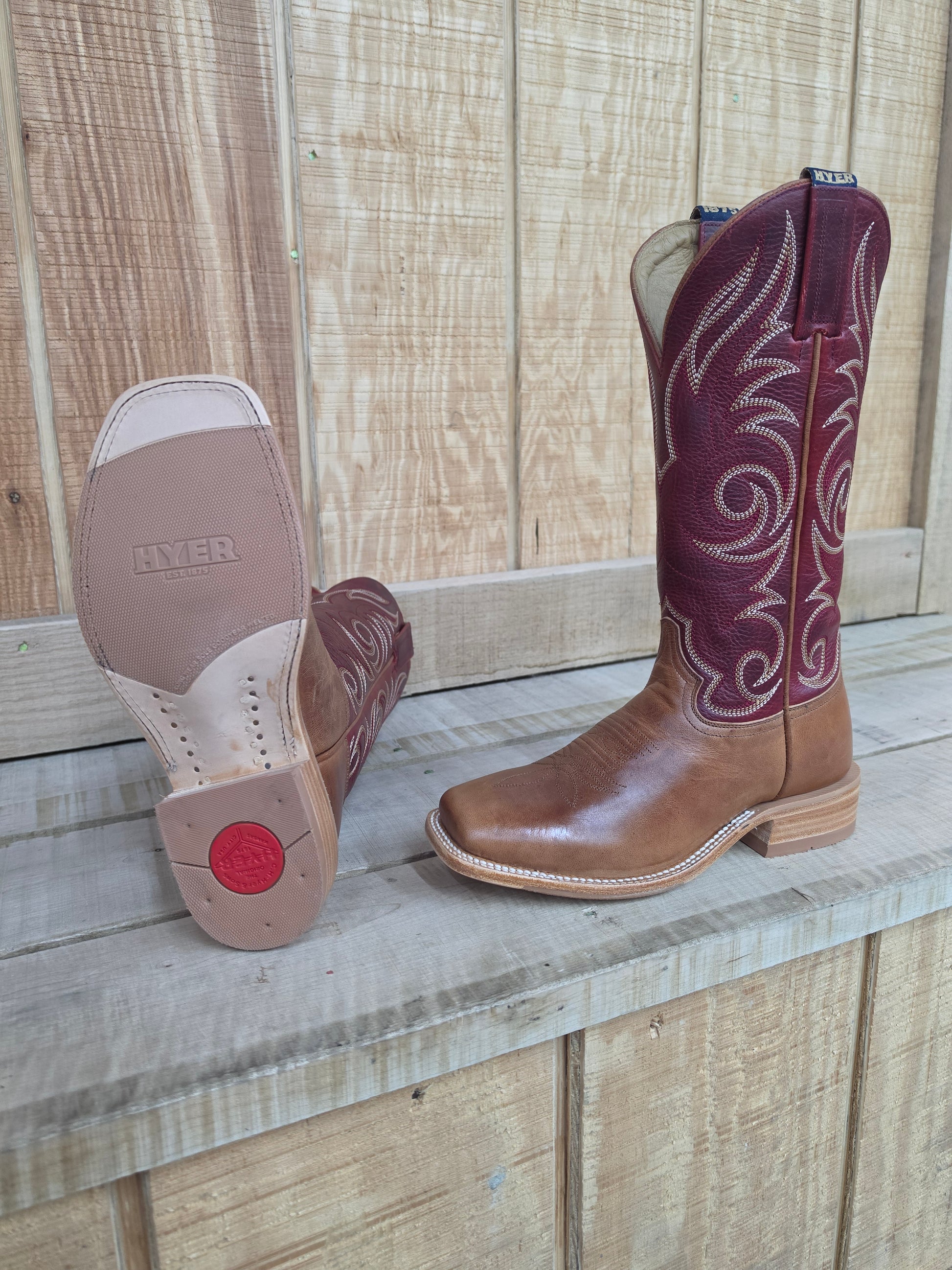 HYER SALINA Womens Western Boot 13 Inch Shaft Cutter Toe Leather Vamp Goat Top by Wild West Outfitters