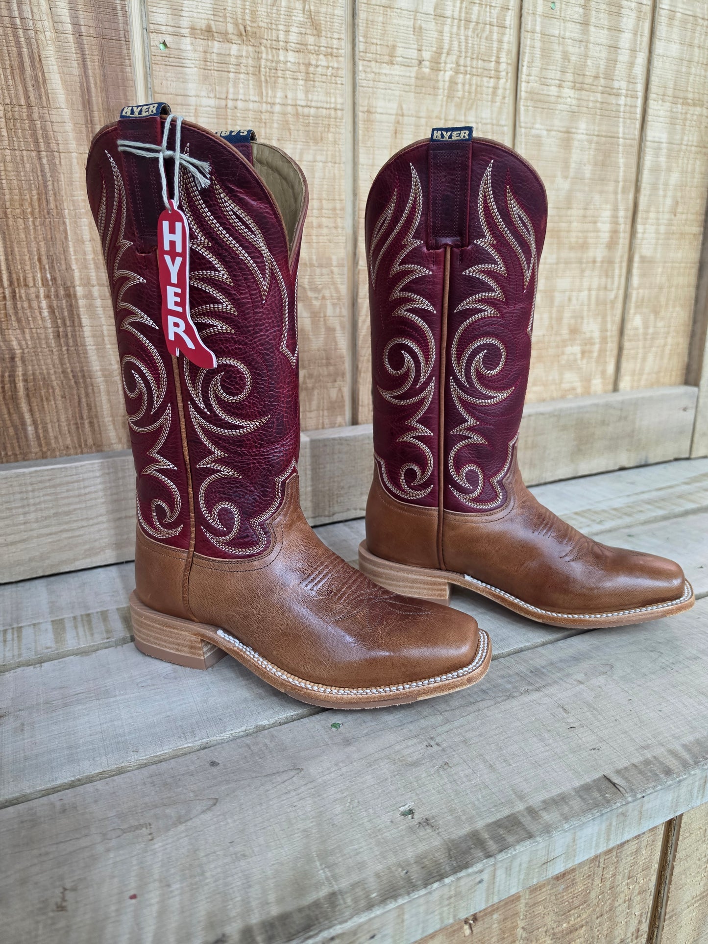 HYER SALINA Womens Western Boot 13 Inch Shaft Cutter Toe Leather Vamp Goat Top by Wild West Outfitters
