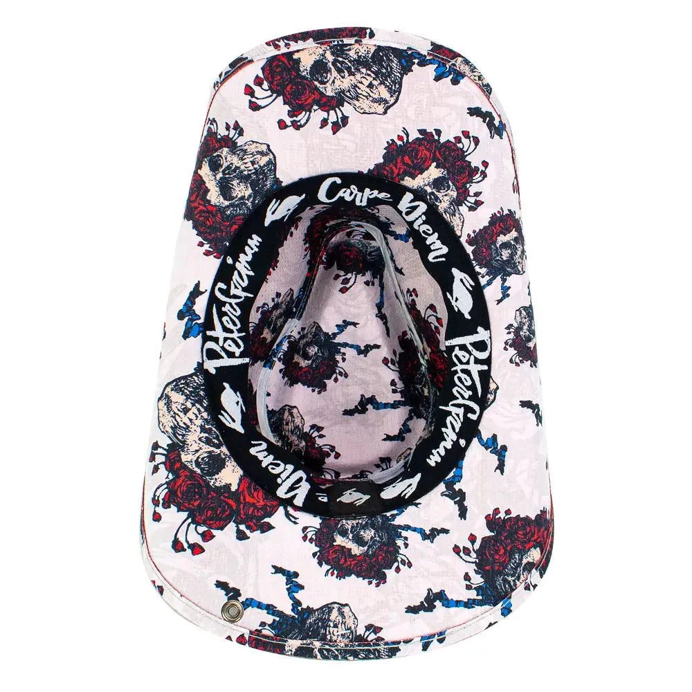Peter Grimm Grateful Dead Skull & Roses Drifter - Cotton Cowboy Hat