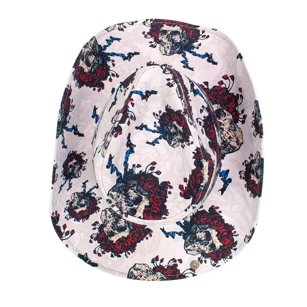 Peter Grimm Grateful Dead Skull & Roses Drifter - Cotton Cowboy Hat