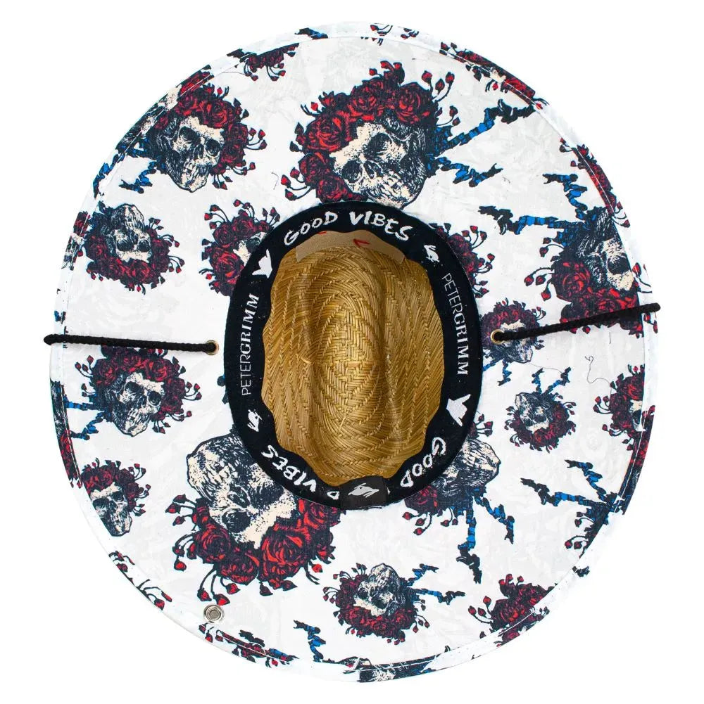 Peter Grimm Grateful Dead Skull & Roses Lifeguard - Rye Straw Lifeguard Hat