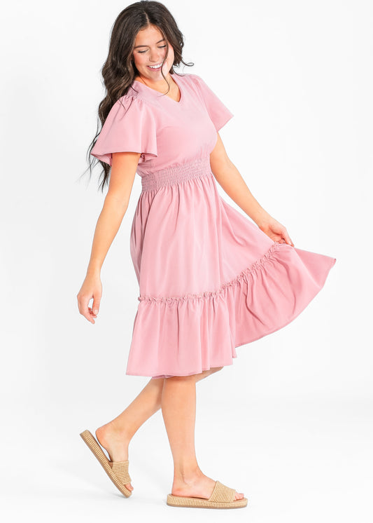 Sophie V-Neck Midi Dress - FINAL SALE