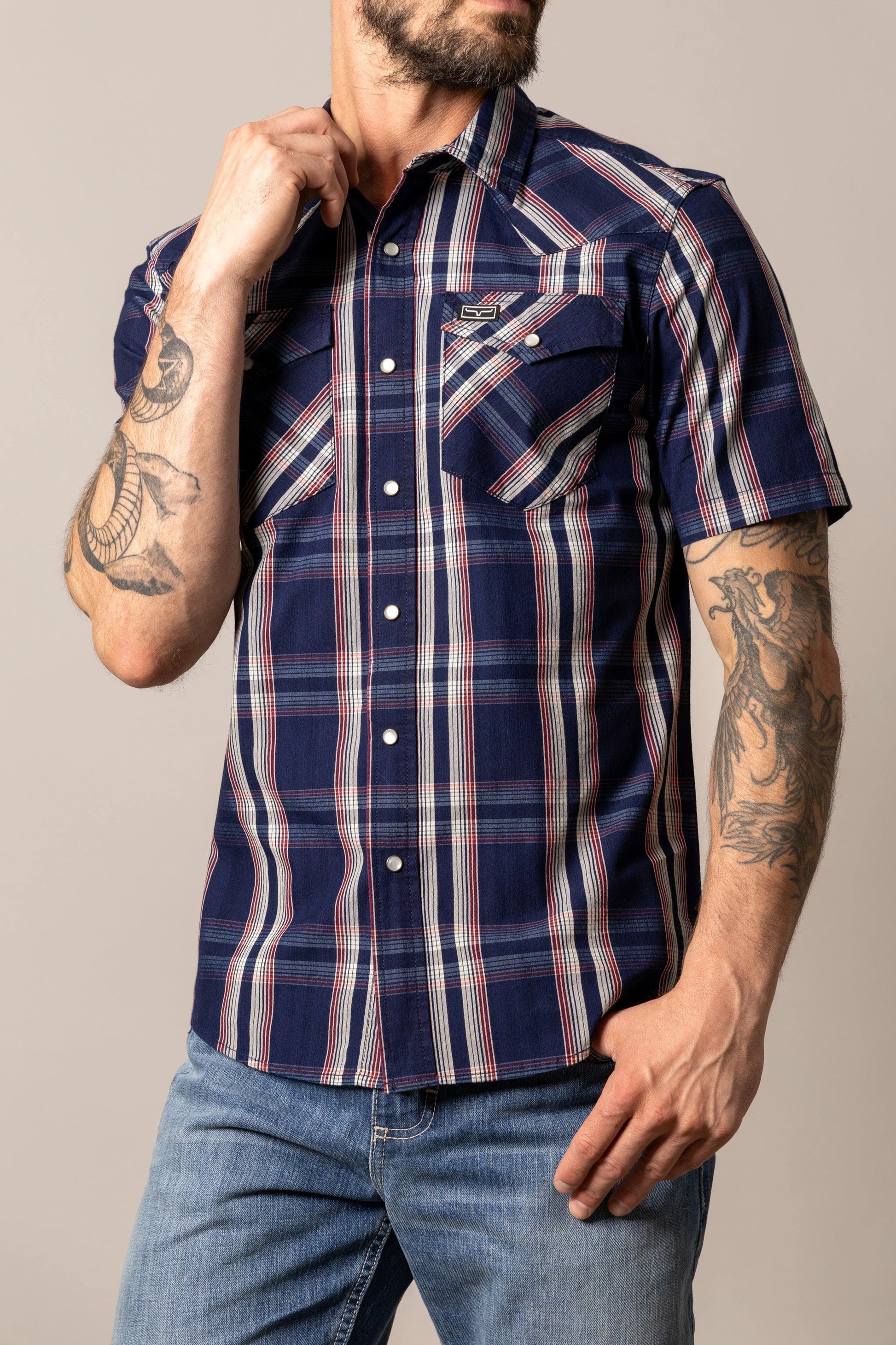 Kimes Ranch Davis Blue Button Up Shirt by Wild West Outfitters